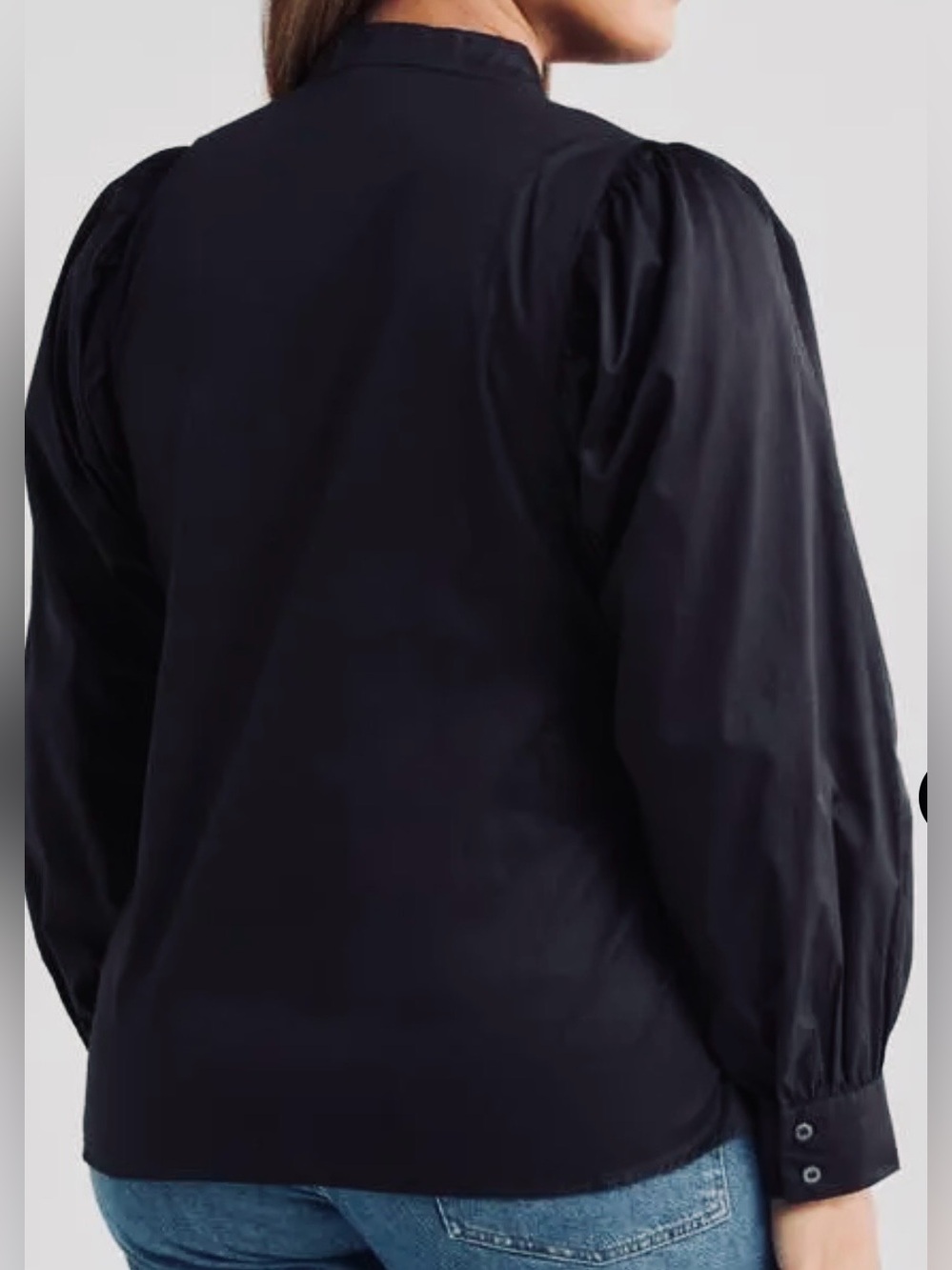 NWT Harshman Barbera Cotton Sateen
Blouse Top Black Size 1X Blouson Sleeve - Picture 8 of 15